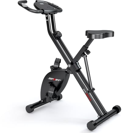 YEE GOO Opvouwbaare Hometrainer Fiets - Fitness Fiets - Spinning Fiets - 8 Niveaus Magnetische Weerstand - Indoorfiets - Hartslagsensoren - in hoogte verstelbaar - LCD-display - houder voor telefoon/tablet -Zwart