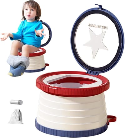 Reispotje Peuter - Kindertoilet Auto - Zindelijkheid Buiten - Opvouwbaar Ontwerp - 25x4 cm - Rood