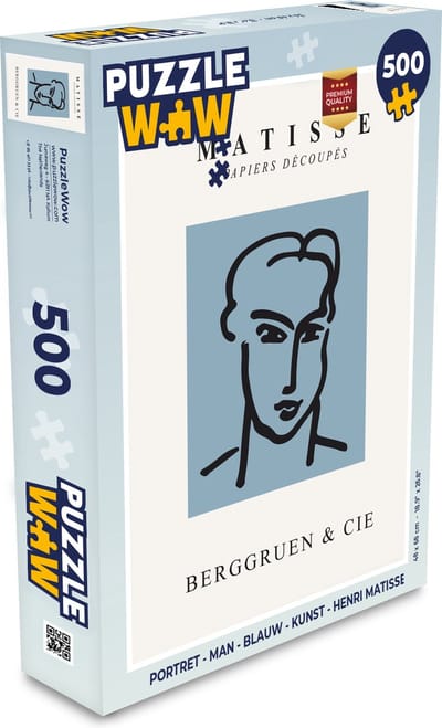 Puzzel Portret - Man - Blauw - Kunst - Henri Matisse - Legpuzzel - Puzzel 500 stukjes