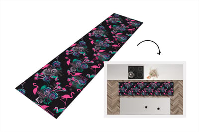 Keukenloper - Loper keuken - Flamingo - Patroon - Roze - Jungle - 200x50 cm - Keukenloper vinyl