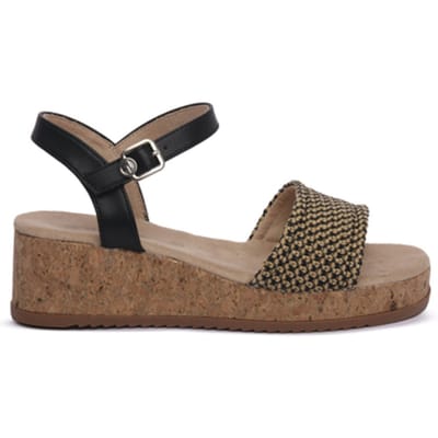 Sandalen met sleehak Tom Tailor BLACK