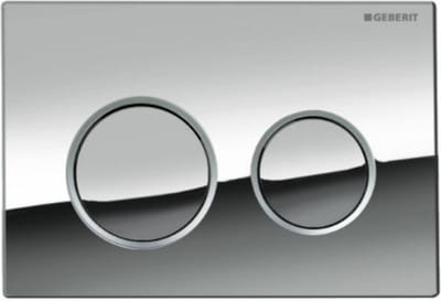 Geberit Omega20 bedieningsplaat - 2-toets spoeling - rond - gl.chr./matchr./gl.chr.