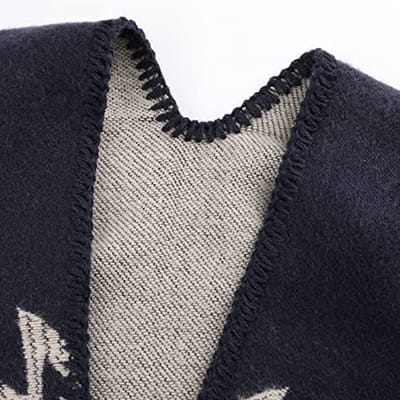 Dames bedrukte poncho cape oversized sjaal wrap open voorkant vesten deken warme winter