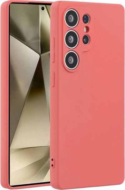 Lunso Geschikt voor Samsung Galaxy S25 Ultra hoesje - Flexibel siliconen Backcover - Meidoorn Rood