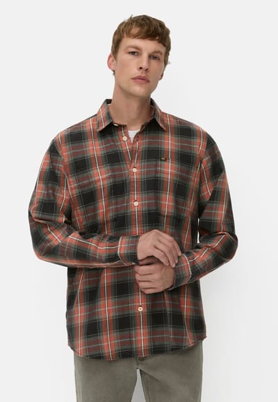 camel active Shirt met lange mouwen en borstzakken - Maat menswear-L - Kaneel