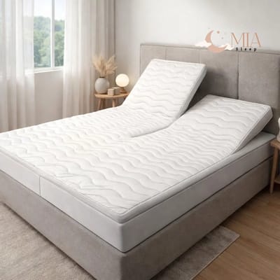 MIA Sleep SPLIT Topper matras 180x200 – Topdekmatras - HR45 Koudschuim – Antibacterieel - Orthopedisch Verantwoord - 4 Seizoenen - Premium Wasbare Afritsbare Hoes - circa 9 cm dik