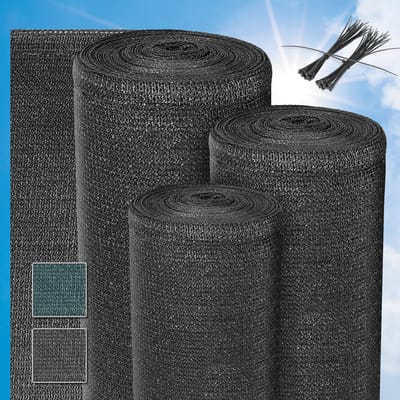 Sol Royal SG80 – Zichtbreeknet Antraciet 10m x 1,6m – UV-Bescherming –Schaduwdoek 165 g/m² – Balkonscherm HDPE – Inclusief Kabelbinders