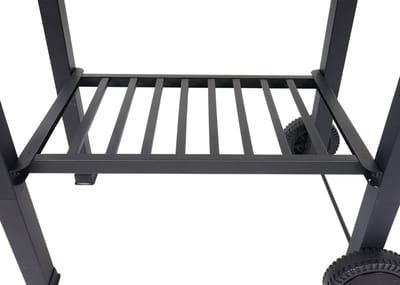 Barbecuetrolley MCW-K93, houtskool barbecue staander BBQ tuinbarbecue met deksel planken, staal, 110x100x51cm zwart