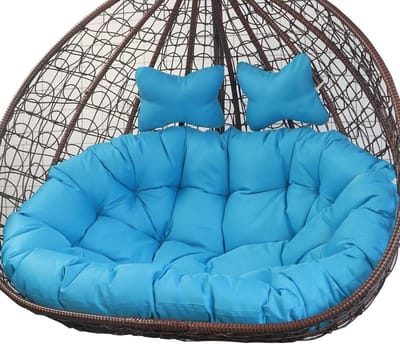 Dubbel Hangstoel Kussen - Eierstoel Kussen - Buiten Ontspannen - Volledig Gevuld - 150 x 110 cm - Blauw