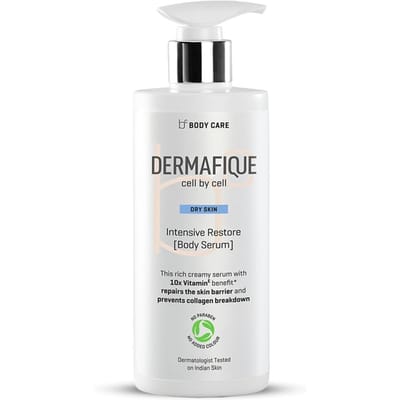 Dermafique Intensief Herstellend Lichaamsserum met 10x Vitamine E voordeel 300ml, Lichaamsserum voor Droge Huid, Geschikt voor Winters, Vochtinbrenger voor het Lichaam white