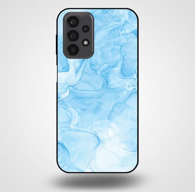 Smartphonica Telefoonhoesje voor Samsung Galaxy A23 met marmer opdruk - TPU backcover case marble design - Lichtblauw geschikt voor Samsung Galaxy A23