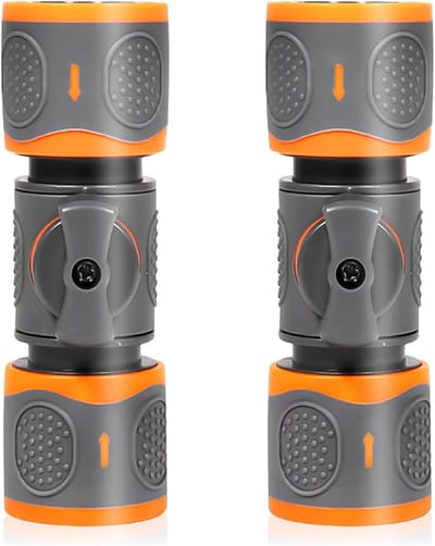 2 stuks tuinslangverbinders met regelventiel en waterstop - slangkoppeling slangverbinder voor het regelen en verbinden van tuinslangen en poolirrigatie