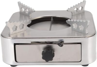 Alcoholbrander - Rugzakbrander - Draagbare alcoholbrander - Roestvrij staal - Geïntegreerde lade Alcoholbrander - Geschikt voor thuis, buiten, wandelen, reizen, kamperen - Zilver