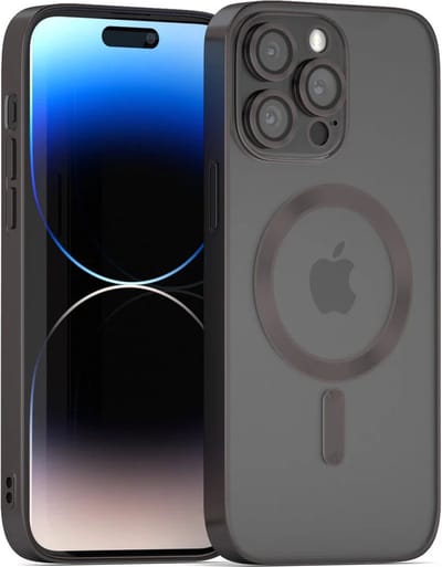 Coverzs magneet hoesje met camera cover geschikt voor Apple iPhone 16 Pro Max hoesje - Telefoonhoesje geschikt voor magnetische accessoires - Transparante backcover - Telefoonhoesje met camerabescherming (zwart)