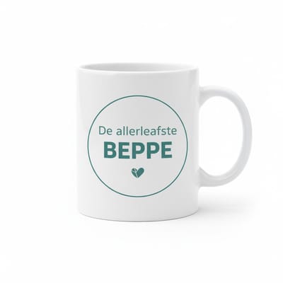 Lieve Oma Tekst Mok 330 ml – “De Allerliefste Beppe” Koffie- & Theemok Cadeau