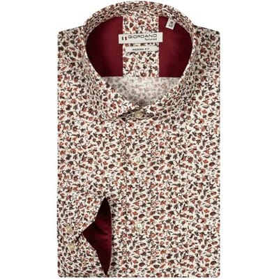 Giordano Overhemd Maggiore Allover Small Flower Pattern Rood / male
