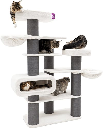 Petrebels Bengal 199 Krabpaal XXL - Off-White - Voor Grote Katten - 20 cm Dikke Stammen