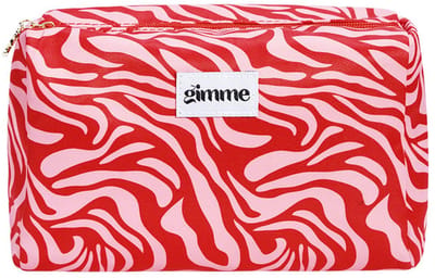 Etui en toilettasje Luna – rood/roze - organische print - make-uptasje - etui - 25 x 15 x 10 cm