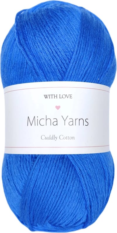 Micha Yarns - 80% katoen 20% acryl breiwol - 5 bollen - 5 x 100gram - 200 meter per bol - Blauw (010)