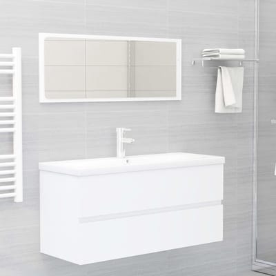 vidaXL - Wastafelkast - 100x38,5x45 - cm - bewerkt - hout - wit