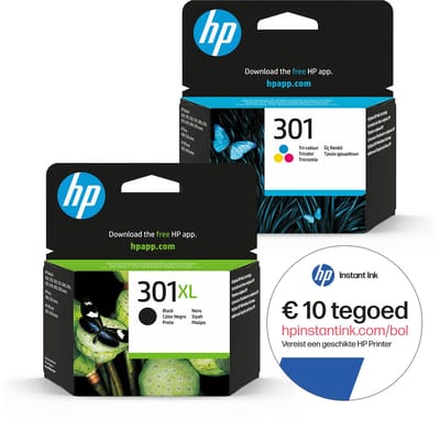 HP 301 - Inktcartridge- Origineel - 301XL Zwart & 301 Kleur + Instant Ink tegoed