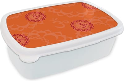 Broodtrommel Wit - Lunchbox - Brooddoos - Zen - Patronen - Yoga - 18x12x6 cm - Volwassenen