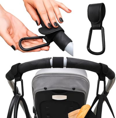 Tassenhaak Voor De Kinderwagen I Tas Hanger I Karabijnhaak Tassendrager Voor De Kinderwagen I Haak Voor De Buggy I 1 Stuk I Zwart