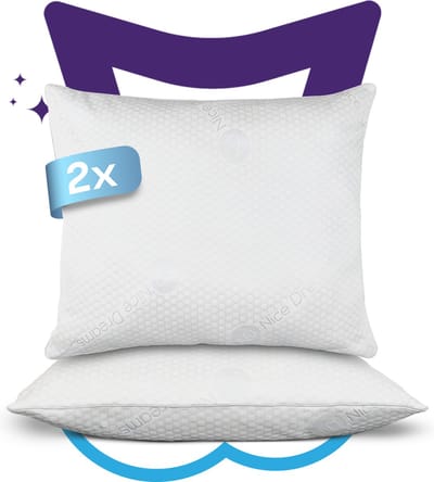 Slaapspeciaal Hoofdkussen - Sleepjust DUO - Hoofdkussen Set van 2 - Hoofdkussen Nekklachten | 60x70 cm - Hotelkwaliteit Hoofdkussens - Geschikt voor rug-, zij- en buikslapers - Cooltouch Tijk