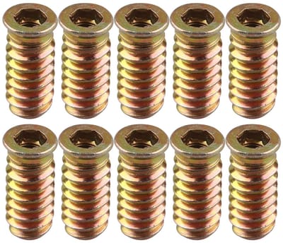 Dailygoods- Draadmoer 10 stuks - M6 × 25mm - Zeshoekige Moer - Bevestiging voor Meubilair - Duurzaam Metaal - Eenvoudig te Installeren - Meubelmoer