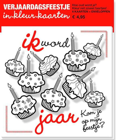 Set uitnodigingen kinderfeestje - cupcakes