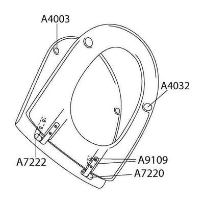 Pressalit spacer for seat without cover
