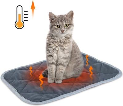 Nobleza Warmtemat voor hond of kat - Maat M - L60xB45 cm - Vetbed hond - Vetbed kat - Grijs