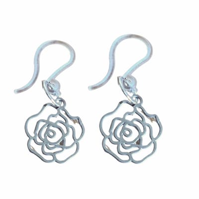 Allergievrij oorbellen zilverkleur pioenroos-Charme Bijoux