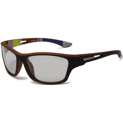 Lunettes de lecture multifocales sportives pour hommes Presbytie Lunettes de lecture bifocales d'extérieur Lunettes de soleil bifocales photochromiques Sun NX 0 marron