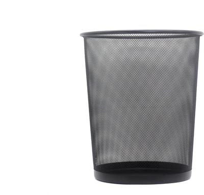 Metalen Prullenbak - Afvalemmer Kantoor - Afval Verzamelen - Geperforeerd Metaal - 19 Liter 35cm - Zwart