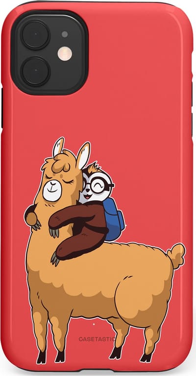 Casetastic hoesje geschikt voor Apple iPhone 11 - Dubbellaagse bescherming - Lui en lekker - Fashion Case - Koraal Goud