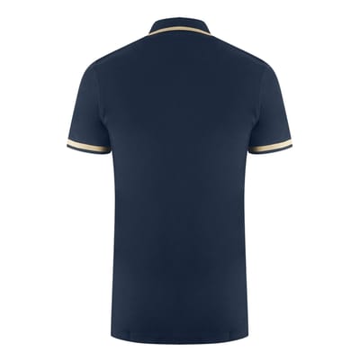 Aquascutum AQ 1851 Embroidered Tipped Navy Blue Polo Shirt