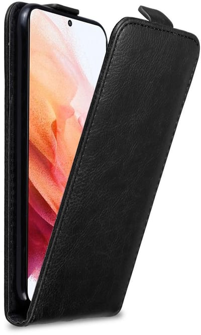 Cadorabo Hoesje geschikt voor Samsung Galaxy S21 5G in ZWARTE NACHT - Beschermhoes in flip design Case Cover met magnetische sluiting