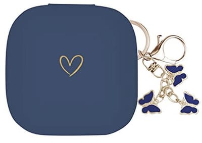 Zachte siliconen hoes voor Powerbeats Pro met gouden hartpatroon en schattige vlinder sleutelhanger