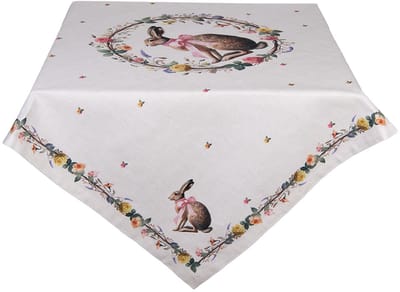 Clayre & Eef Tafelkleed 100x100 cm Beige Katoen