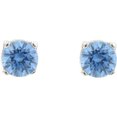 Swarovski Effen Kleur Ontwerp Rhodium Verguld Zirkonia Oorbellen Studs Damesoorbellen Blauw 5734250 Box (Random Color) gray