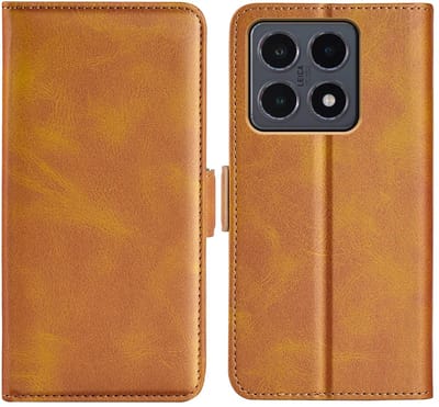 MobyDefend Hoesje - Geschikt voor Xiaomi 15T Pro - Luxe Wallet Book Case (Sluiting Zijkant) - Lichtbruin