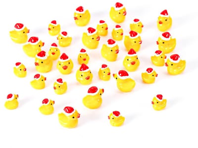 Zeynomax - Kersthars Eenden - Decoratie - Miniatuur Eenden - Feestelijke Hars Eenden - Perfect voor Kerstmis en Verjaardag - 36 stuks
