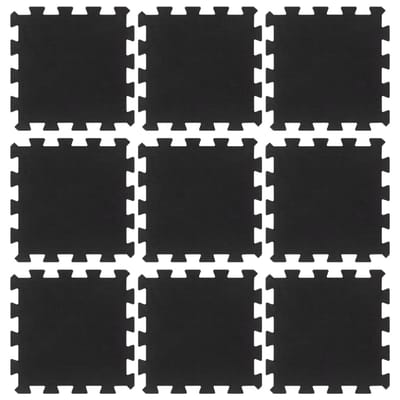 vidaXL - Rubbertegels - 9 - st - 16 - mm - 30x30 - cm - zwart