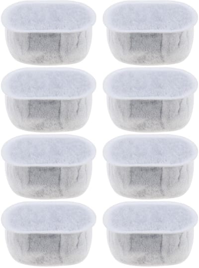 Dailygoods- Fonteinfilters 8 Stuks - Compatibel met Wopet 2L - Actieve Kool - Filterkatoen - Kationische Hars - 6,3x3,7x3,5 cm - Waterfilter
