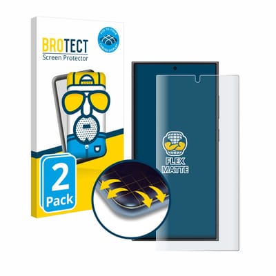 BROTECT - Screenprotector voor Samsung Galaxy S24 Ultra - Folie Beschermfolie matte volledig dekking 2 Stuks