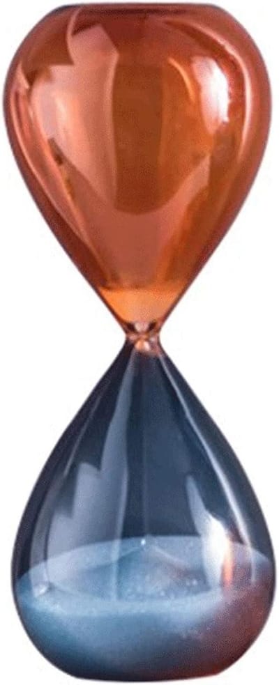 Zandloper Tijdmeter - Glazen Decoratie - Tijd Beheer - Dubbel Kleurig Design - 300 Gram - B