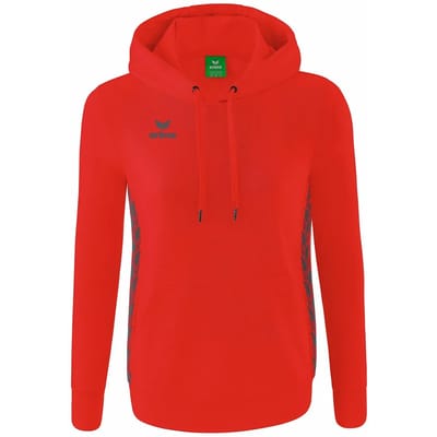 Erima Essential Team Sweatshirt Met Capuchon Dames - Slate Grey / Rood | Maat: 36