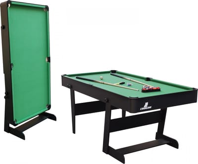 Cougar Hustle XL opklapbare Pooltafel Zwart/groen - 6ft. Pooltafel voor thuis - Poolbiljart tafel inclusief één set poolballen, triangel, 2 keuen, biljartkrijt en een borstel - 183x91x79cm