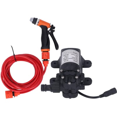 12V Draagbare Hogedrukreiniger 160PSI Elektrische Reiniger Pompset met 2 Slangen voor Auto black